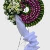 HCB 65 Vòng Hoa Đám Tang Màu Tím Và Hoa Cẩm Chướng