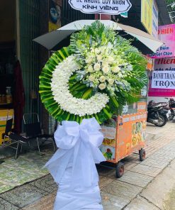 HCB 154 Kệ Hoa Viếng 1 Tầng Màu Trắng